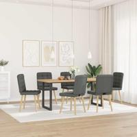 Eetkamerstoelen 6 st stof donkergrijs - thumbnail