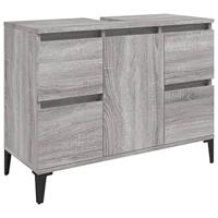 Wastafelkast 80x33x60 cm bewerkt hout grijs sonoma eikenkleurig - thumbnail