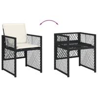 13-delige Tuinset met kussens poly rattan zwart - thumbnail