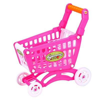 Kinderen speelgoed hand duwen kunststof simulatie mini supermarkt winkelwagen baby Fun peuter wandelwagen (roze)