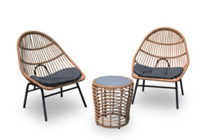 Elvie relax set 3 delig Bamboo Afmetingen: Fauteuil L74 x B74 x H90, Bijzettafel: ⌀42 x H46 Driesprong Collection - Driesprong collection Elvie relax set 3 delig Bamboo Afmetingen: Fauteuil L74 x B74 x H90, Bijzettafel: ⌀42 x H46 Driesprong Collection - Driesprong collection