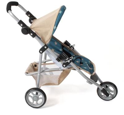 Poppenwagen Jogger Lola - Stars Turquoise Beige