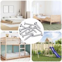 VidaXL Houten schroeven 12 pcs zilver m4 x 25 mm staal - thumbnail