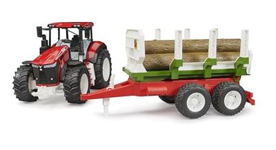 Bruder ROADMAX Tractor met aanhanger + 3 boomstammen (1:16)