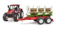 Bruder ROADMAX Tractor met aanhanger + 3 boomstammen (1:16) - thumbnail