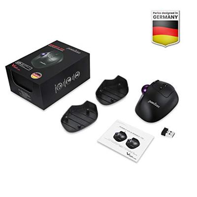 Perixx PERIMICE-720 Muis Radiografisch, Bluetooth Zwart 600 dpi, 1600 dpi Met trackball