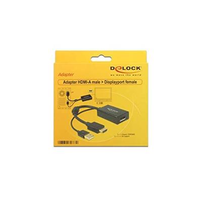 Delock 62667 Adapter HDMI-A male > DisplayPort 1.2 female zwart - thumbnail