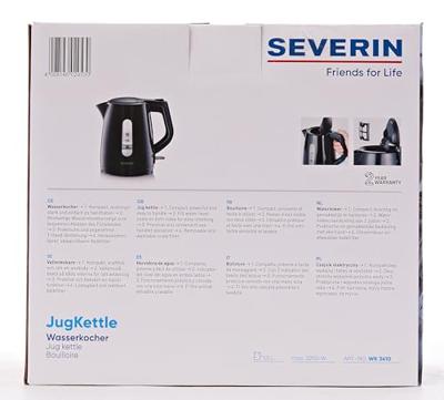 Severin WK3410 Waterkoker 1L 2200W Zwart - thumbnail