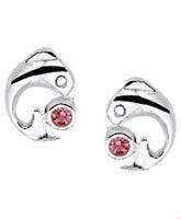 TFT Oorknoppen Dolfijn Zirkonia Zilver Gerhodineerd Glanzend 8.5 mm x 6.5 mm - thumbnail