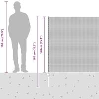 VidaXL Hek met paal zilver 1,4 x 10 m staal - thumbnail