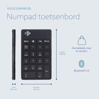 R-Go Tools Numeriek toetsenbord R-Go Numpad Break, ergonomisch numeriek toetsenbord met pauzesoftware, Bluetooth, zwart - thumbnail