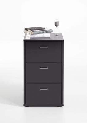 FMD Nachtkastje met 3 lades zwart