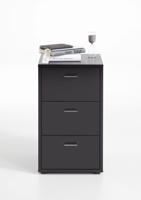 FMD Nachtkastje met 3 lades zwart - thumbnail