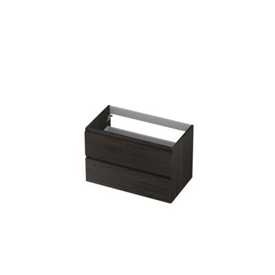 INK - Onderkast 2 Laden Greeploos met Houten Keerlijst - 800x450x520 Mm - Intens Eiken