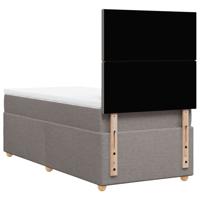 Boxspring met matras stof taupe 90x190 cm - thumbnail