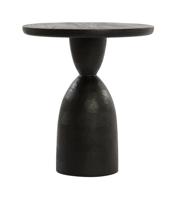Light & Living Bijzettafel 'Torir' Mangohout, 40cm, kleur Zwart - thumbnail
