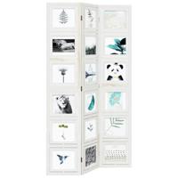 Kamerscherm met 3 panelen massief paulowniahout wit - thumbnail