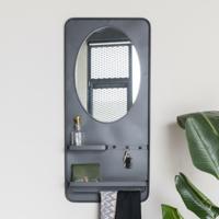 ZILT Spiegel 'Jaros' Met 2 planken en 3 haakjes, 108 x 53cm - thumbnail