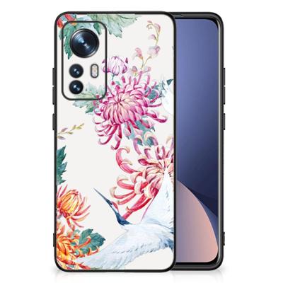 Xiaomi 12 | 12X Dierenprint Telefoonhoesje Bird Flowers Xiaomi 12 | 12X Dierenprint Telefoonhoesje Bird Flowers