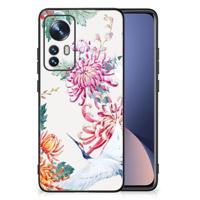 Xiaomi 12 | 12X Dierenprint Telefoonhoesje Bird Flowers - thumbnail