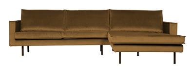 WOOOD Rodeo bank chaise longue rechts velvet Honinggeel