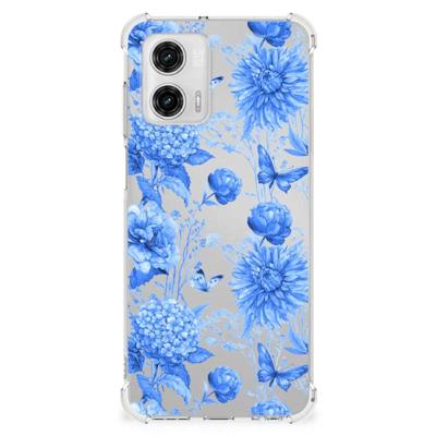 Case voor Motorola Moto G73 Flowers Blue Case voor Motorola Moto G73 Flowers Blue