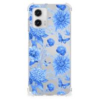 Case voor Motorola Moto G73 Flowers Blue - thumbnail