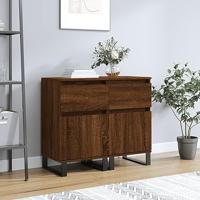 Dressoirs 2 st 40x35x70 cm bewerkt hout bruin eikenkleur - thumbnail