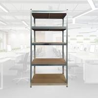 Brasq rek, ft 180 x 90 x 40, 5 legborden, zilver - thumbnail