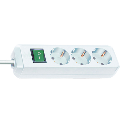 Brennenstuhl 1152320015 Eco-Line PDU Stekkerdoos 3 Sockets met Schakelaar Wit - 1,5 meter - thumbnail