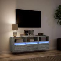 Tv-wandmeubel met LED-verlichting 130x31x45 cm grijs sonoma - thumbnail