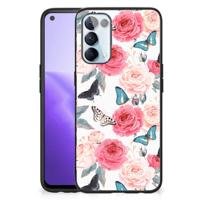 OPPO Reno5 5G | Find X3 Lite Bloemen Hoesje Butterfly Roses - thumbnail