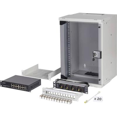 Digitus 10 network bundle, 9U cabinet and equipment, gr Grijs