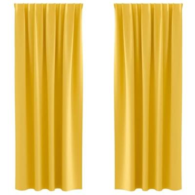 VidaXL Zwart-out gordijnen met ringen 2 pcs mosterdgeel 225 x 140 cm