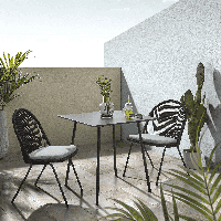 Kave Home Eettafel 'Mathis' 75 x 75cm, kleur Zwart - thumbnail