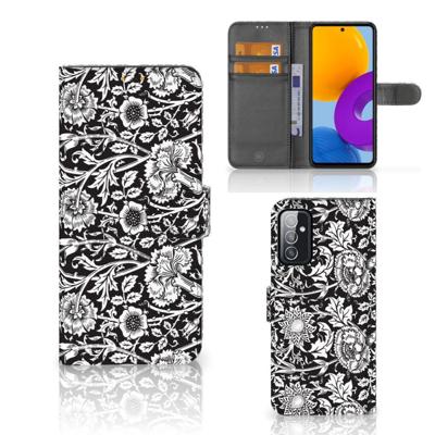 Samsung Galaxy M52 Hoesje Black Flowers Samsung Galaxy M52 Hoesje Black Flowers