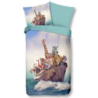 Good Morning Kinderdekbedovertrek "dieren" - Blauw - (135x200 cm) - Katoen - thumbnail