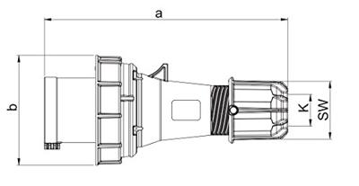 GP CEE 5P/63A/400V stekker rood IP-67 - 6313180