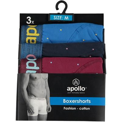Apollo Boxershorts Heren Blue / Burgundy Dots 3-pack-XXL