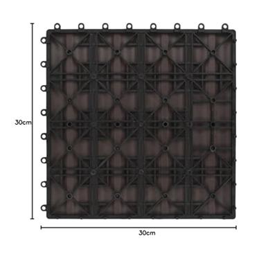 Terrastegels diep relif 30x30 cm 1 m HKC donkerbruin 11 st - thumbnail