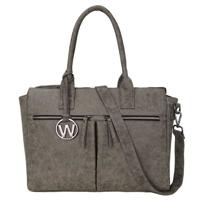 Trendy handtas schoudertas CATARINA grijs - thumbnail