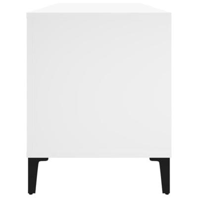 Platenkast 100x38x48 cm bewerkt hout wit - thumbnail