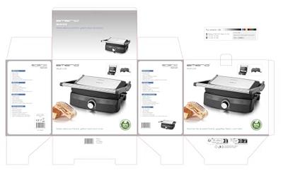 Emerio CG-130861 Contact Grill Zwart/RVS Emerio CG-130861 Contact Grill Zwart/RVS