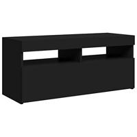 Tv-meubel met LED-verlichting 90x35x40 cm zwart - thumbnail