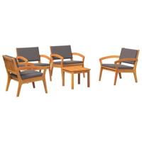 Bistroset 5 pcs Bruin 59,5 x 70,5 x 72,5 cm Polyester - thumbnail