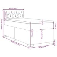 Boxspring met matras stof donkergrijs 90x190 cm - thumbnail
