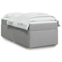 Boxspring met matras stof lichtgrijs 90x200 cm - thumbnail