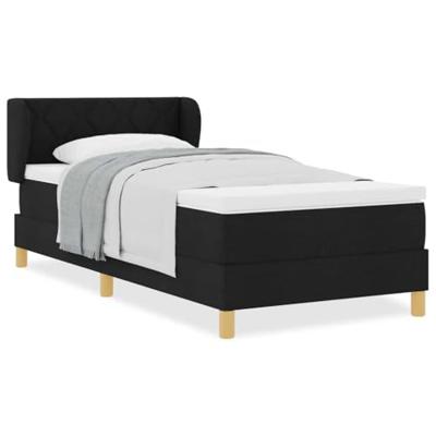 Boxspringbed met matras creme 90x200 cm stof Zwart 90 x 200 cm