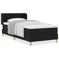 Boxspringbed met matras creme 90x200 cm stof Zwart 90 x 200 cm - thumbnail