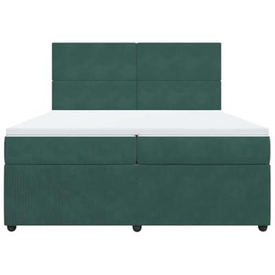 Boxspring met matras fluweel donkergroen 200x200 cm